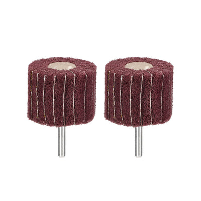 Harfington 6mm Shank Mounted Flap Wheels Buffing Polishing Wheels Red 2pcs