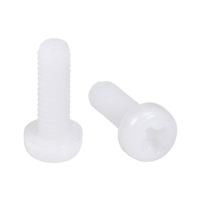 Harfington Threaded Nylon Phillips Cross Pan Head Machine Screws Bolts 20Pcs