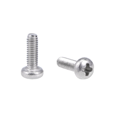 Harfington Machine Screws Pan Phillips Head Screw Stainless Steel Fasteners Bolts, 100Pcs