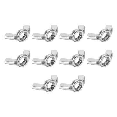 Harfington Imperial Wing Nuts, Carbon Steel Zinc Plated Hand Twist Tighten Ear Butterfly Nut, 10 Pcs
