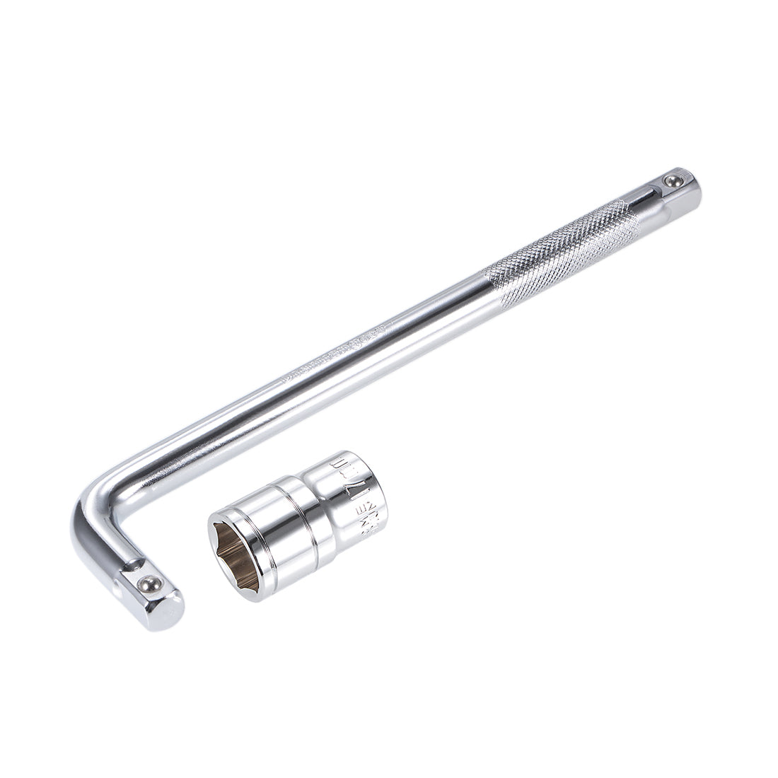 Harfington Socket Accessory Set, 6-Point Shallow Socket L-Shape Extension Handle with Square Drive