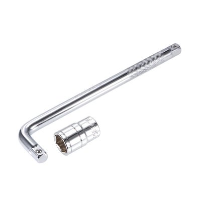 Harfington Socket Accessory Set, 6-Point Shallow Socket L-Shape Extension Handle with Square Drive