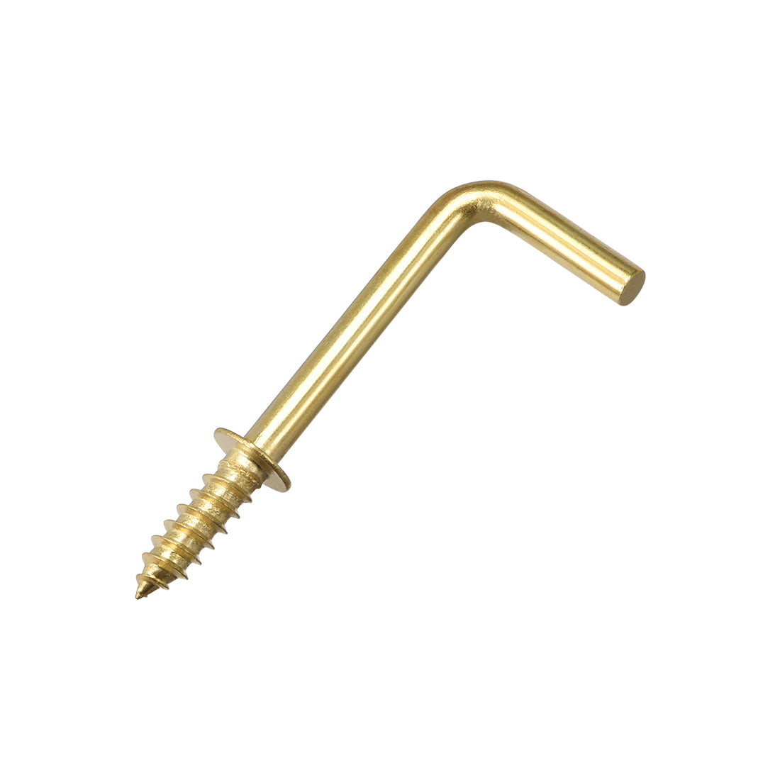 Harfington Screw Eye Hooks Self Tapping Screws Screw-in Hanger Hooks with Plate Golden 25pcs