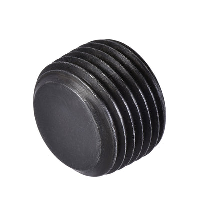 Harfington Carbon Steel Internal Hex Thread Socket Pipe Plug, PT Male Thread Black Pipe Cap, 20Pcs