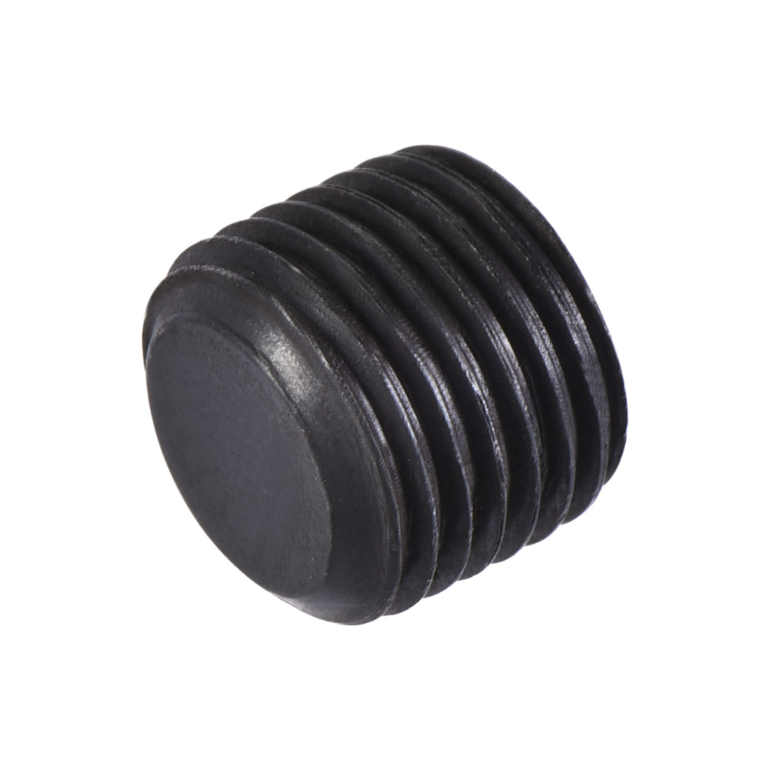 Harfington Carbon Steel Internal Hex Thread Socket Pipe Plug, M Male Thread Black Pipe Cap, 20Pcs