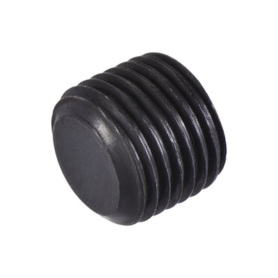 Harfington Carbon Steel Internal Hex Thread Socket Pipe Plug, M Male Thread Black Pipe Cap, 20Pcs