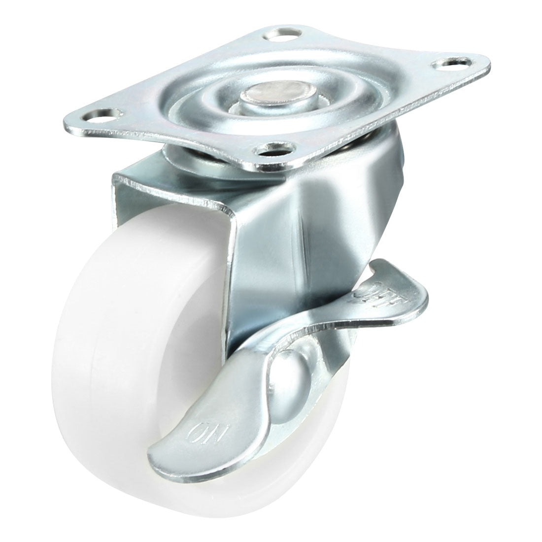 Harfington Swivel Caster Wheels with Brake Polypropylene with 360 Degree Top Plate LBS Capacity for Furniture Carts Workbench, White, Pack of 2