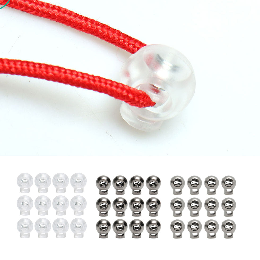 Harfington 12pcs Plastic Cord Lock Stopper Spring Fastener Organizers