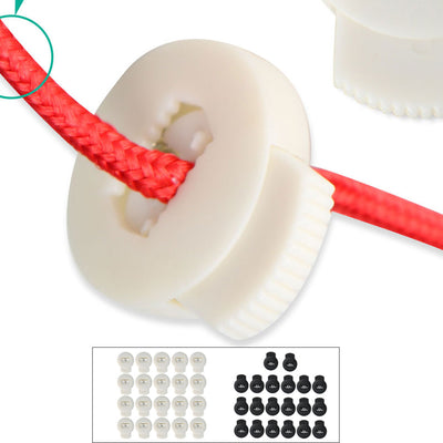 Harfington 20pcs Plastic Cord Lock Stoppers Ends Spring Toggle Fastener Organizers