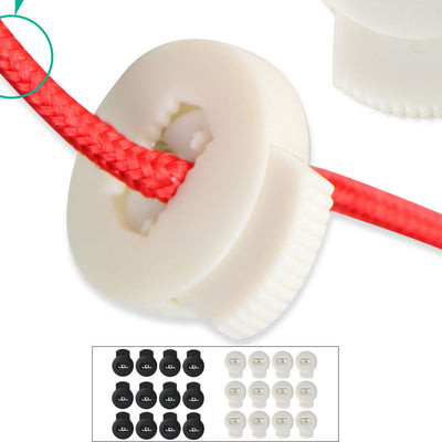 Harfington 12pcs Plastic Cord Lock Stoppers Ends Spring Toggle Fastener Organizers