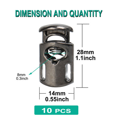 Harfington 10pcs Plastic Cord Lock Stopper Spring Toggle Fastener Organizer