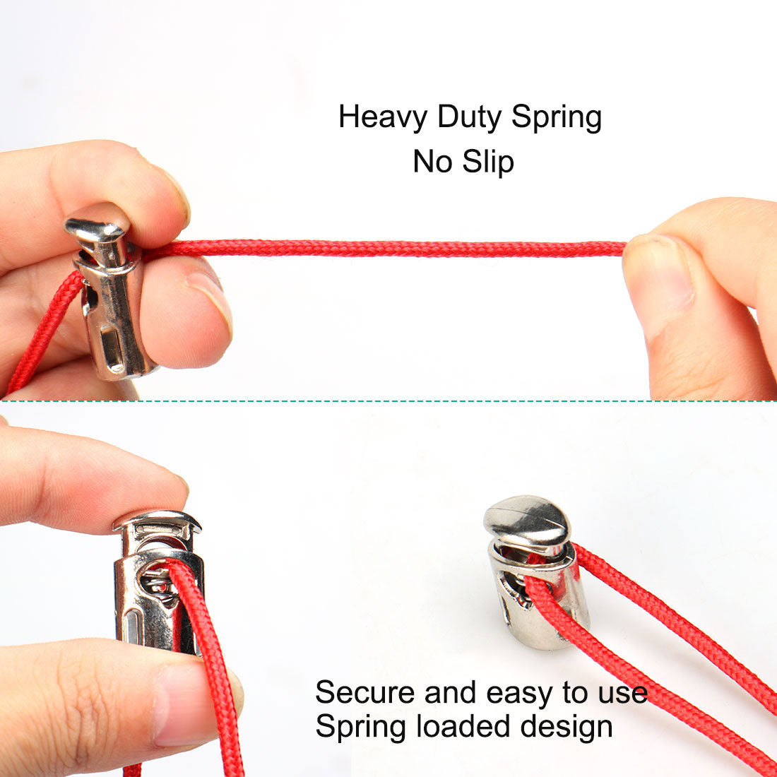 Harfington 10pcs Plastic Cord Lock Stopper Spring Toggle Fastener Organizer