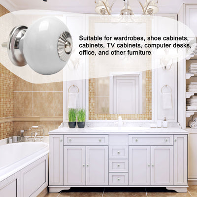 Harfington Ceramic Vintage Knobs Drawer Round Pull Handle Wardrobe Dresser 4pcs