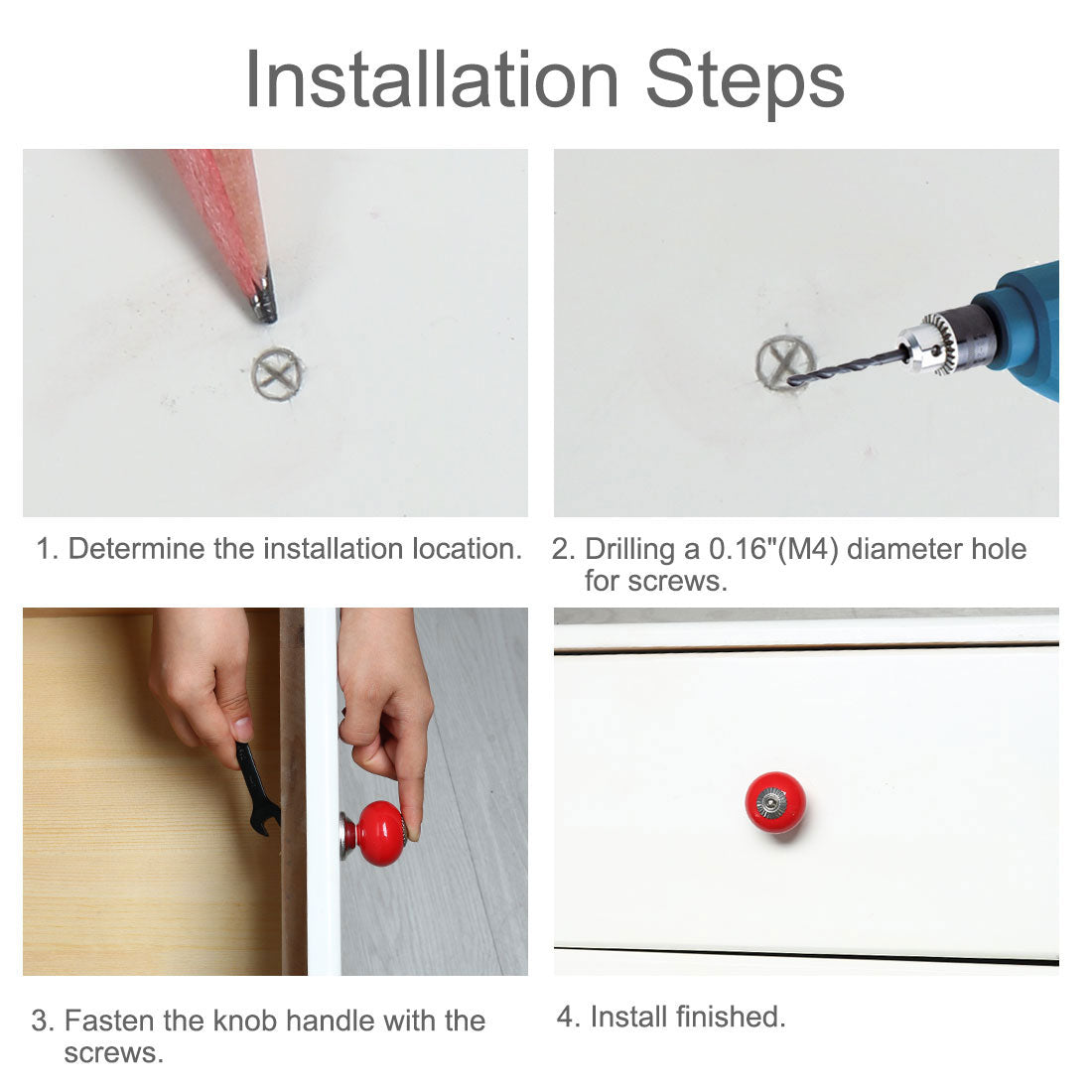 Harfington Ceramic Vintage Knobs Drawer Round Pull Handle Wardrobe Dresser 6pcs