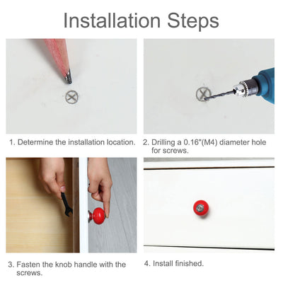 Harfington Ceramic Vintage Knobs Drawer Round Pull Handle Wardrobe Dresser 6pcs