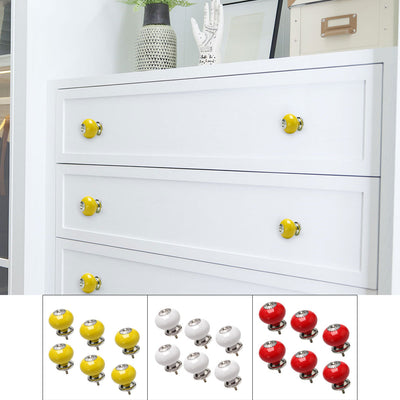 Harfington Ceramic Vintage Knobs Drawer Round Pull Handle Wardrobe Dresser 6pcs