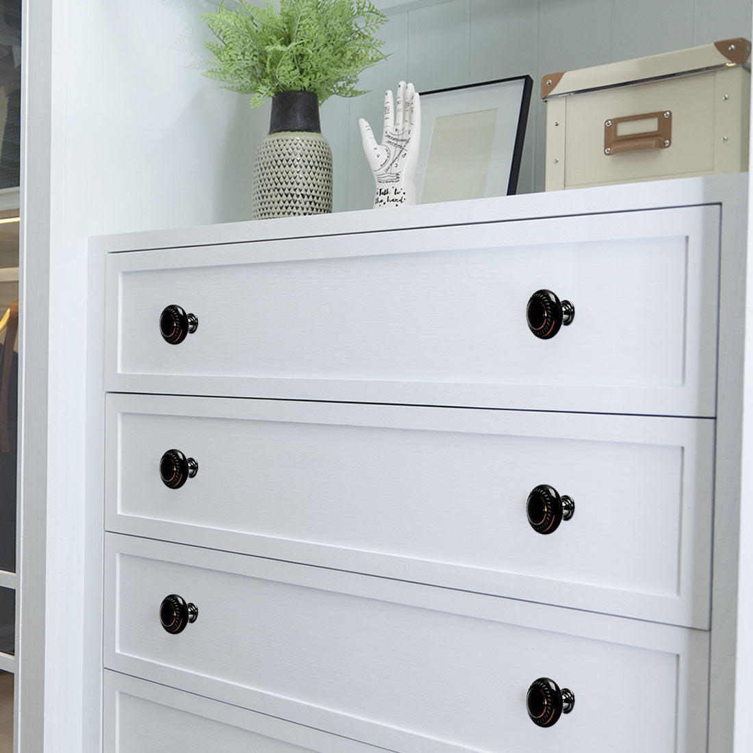 Harfington Ceramic Vintage Knobs Drawer Pull Handle Cupboard Dresser 4pcs