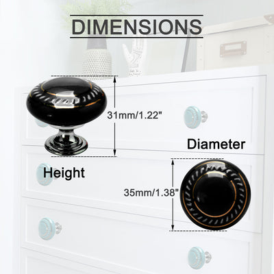 Harfington Ceramic Vintage Knobs Drawer Pull Handle Cupboard Dresser 4pcs