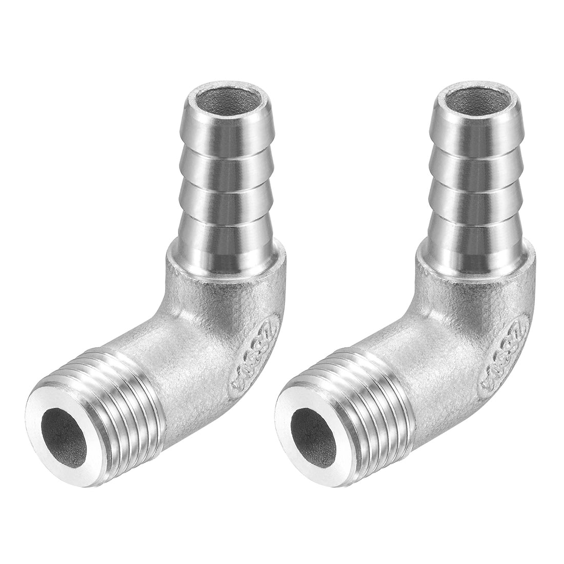 Harfington 304 Stainless Steel Hose Barb Fittings Elbow Barbed G Male Pipe Connector Adapter for Water Fuel Air