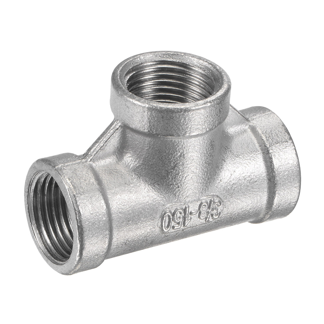 Harfington Pipe Fitting Tee NPT Female Thread Hose Connector Adapter 304 Stainless Steel