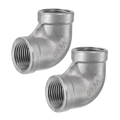 Harfington Pipe Fittings Elbow NPT Female Thread Hose Connector Adapter 304 Stainless Steel