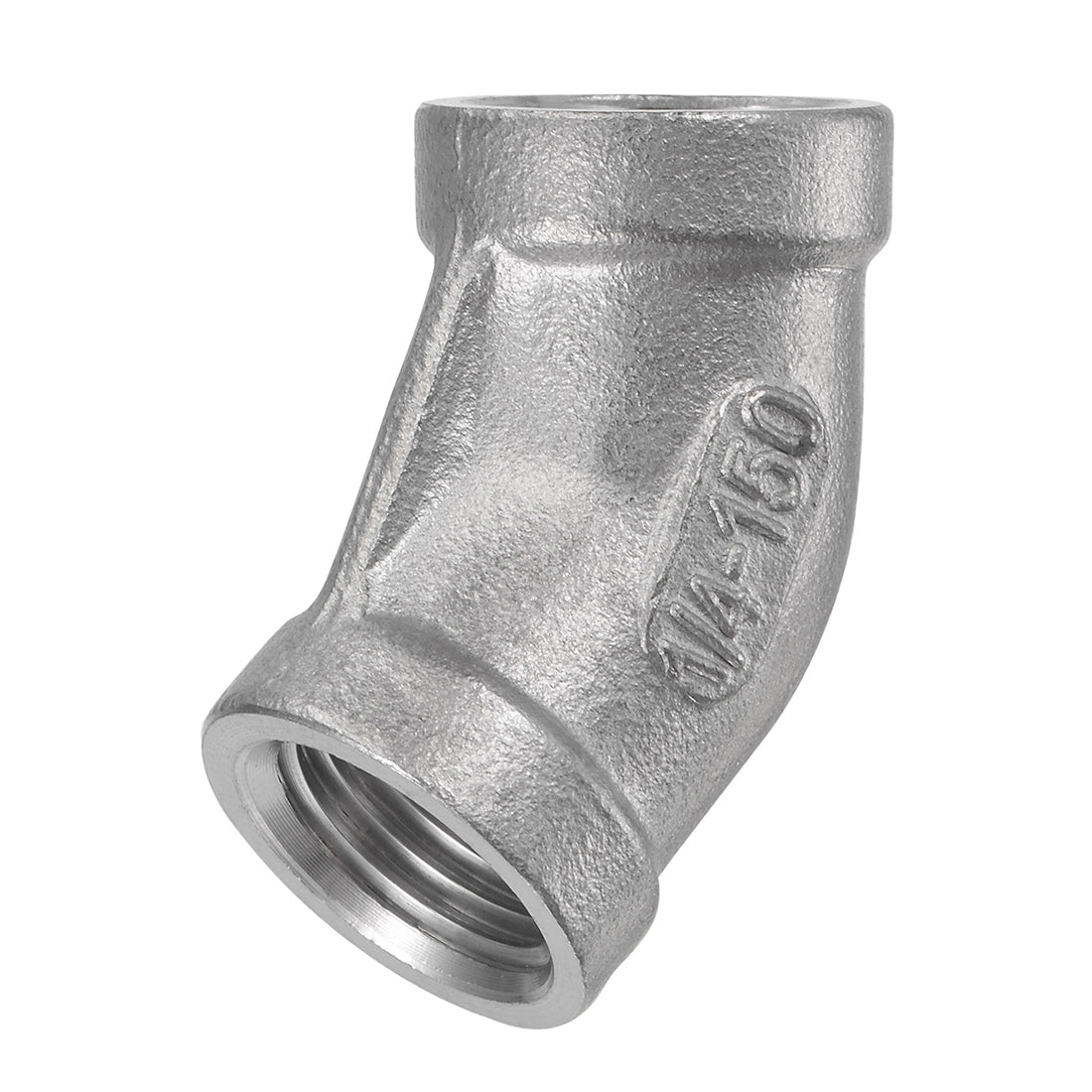 Harfington Pipe Fitting 45 Degree Elbow NPT Female Thread Hose Connector Adapter 304 Stainless Steel
