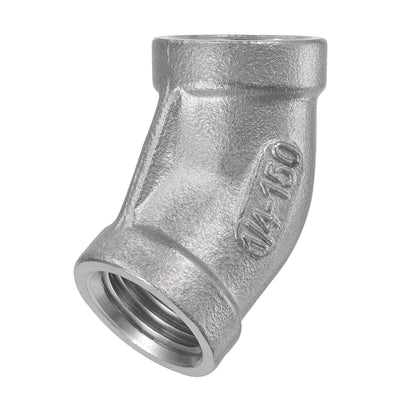 Harfington Pipe Fitting 45 Degree Elbow NPT Female Thread Hose Connector Adapter 304 Stainless Steel