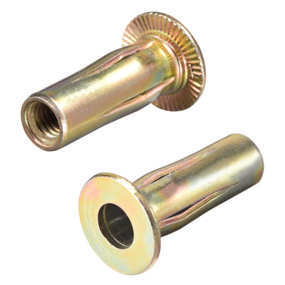 Harfington Multi-Grip Rivet-Nut, Pre-Bulbed Shank Carbon Steel Color-Zinc-Plated