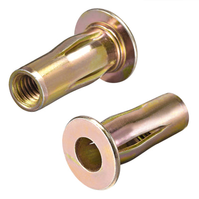 Harfington Multi-Grip Rivet-Nut, Pre-Bulbed Shank Carbon Steel Color-Zinc-Plated for Anti-Rotation