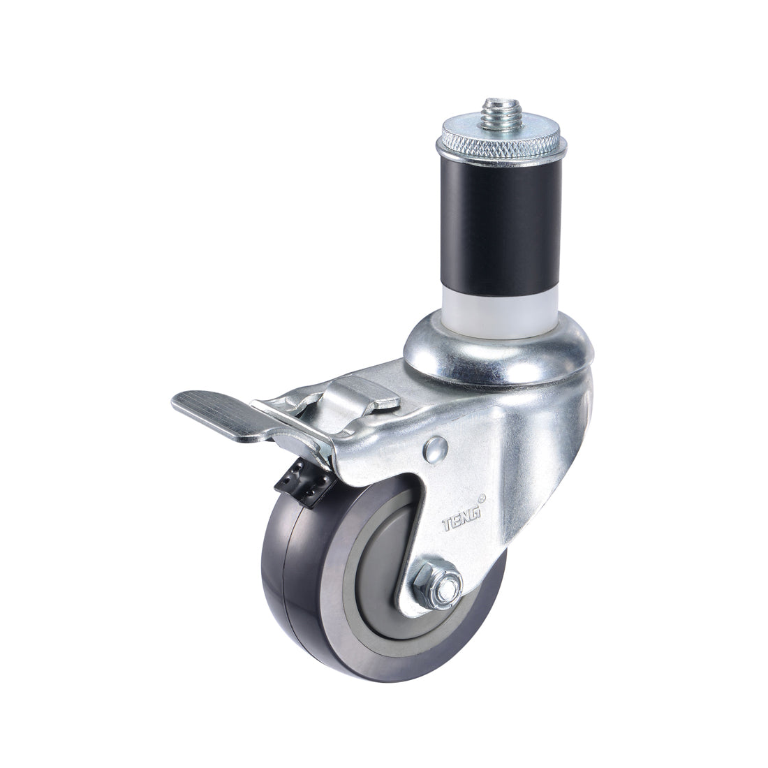 Harfington Swivel Expanding Stem Caster with Brake Load Capacity, for Kitchen Prep Tables, Rubber