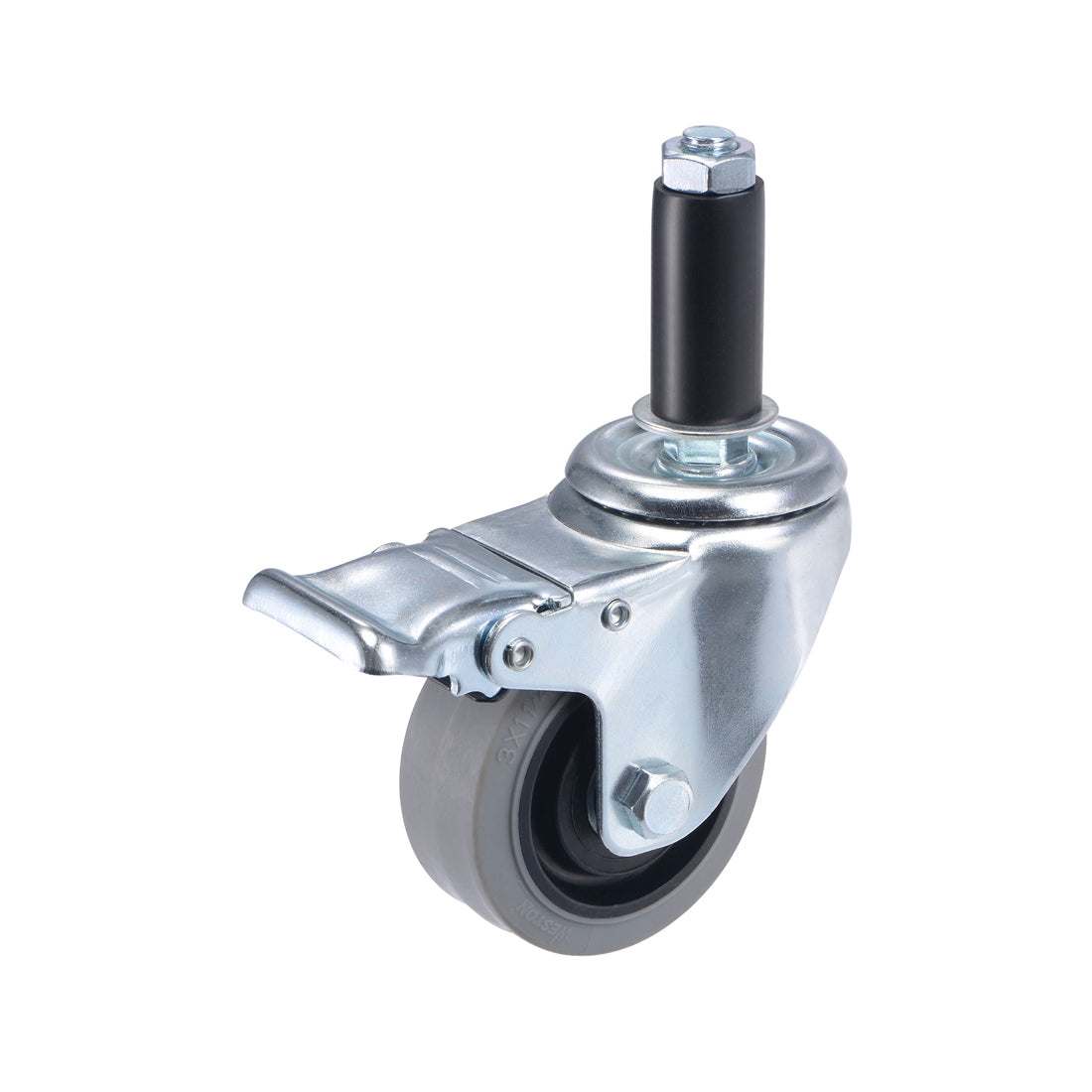 Harfington Swivel Expanding Stem Caster Anti-static with Brake for Kitchen Prep Tables, TPR