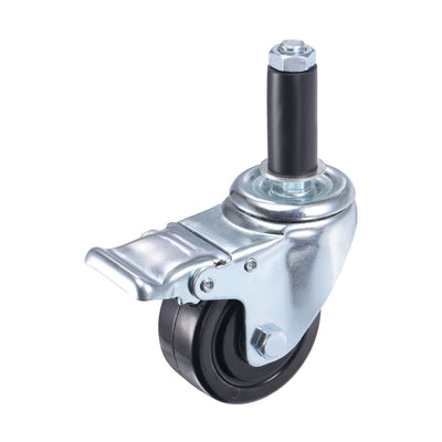 Harfington Swivel Expanding Stem Caster with Brake for Kitchen Prep Tables, Rubber