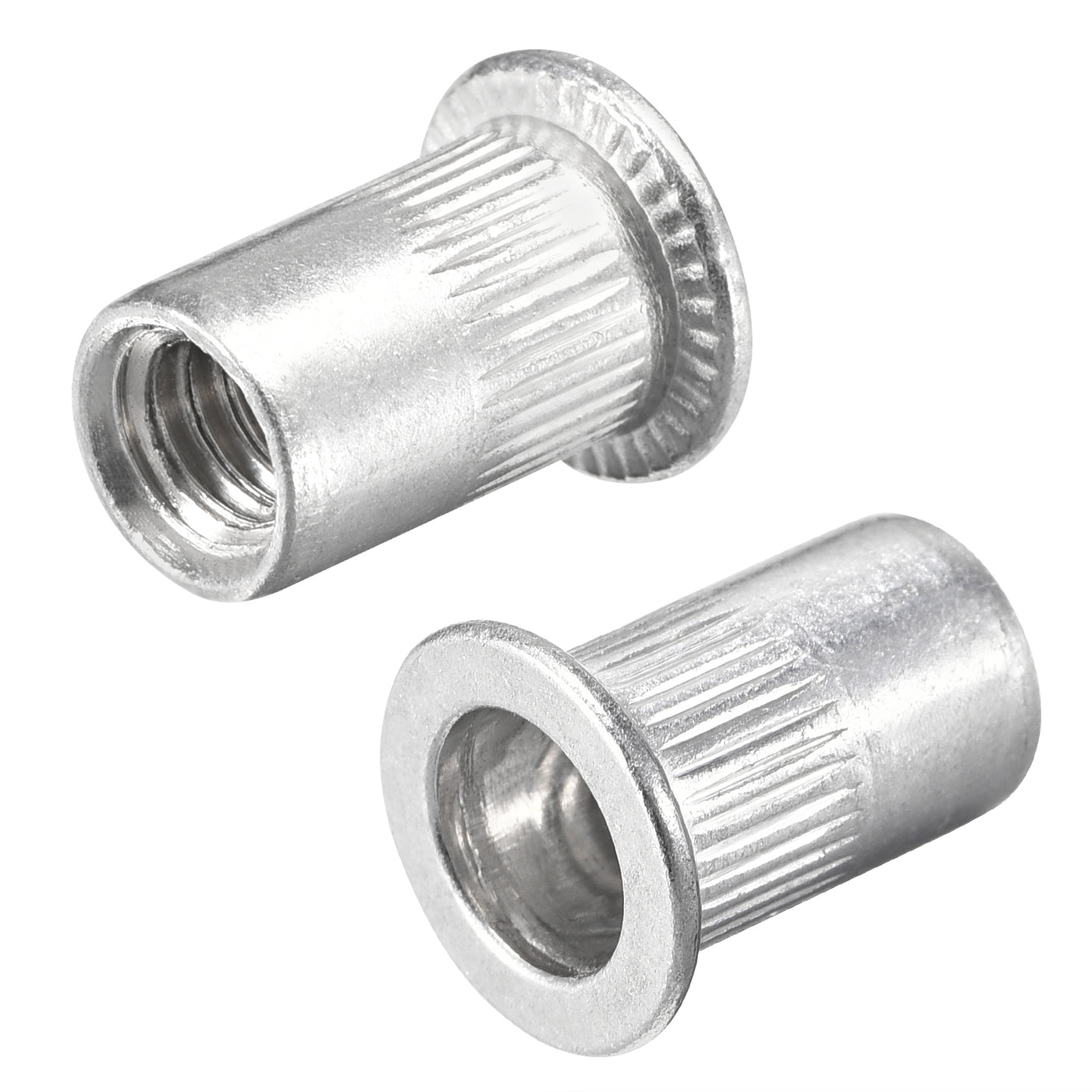 Harfington Rivet Nuts Aluminium Alloy Knurled Flat Head Threaded Insert Nut