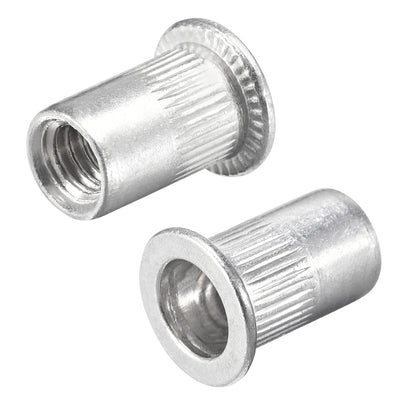 Harfington Rivet Nuts Aluminium Alloy Knurled Flat Head Threaded Anodic Oxidation Nut